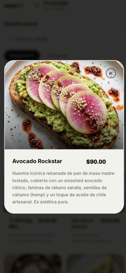 Menu QR access code