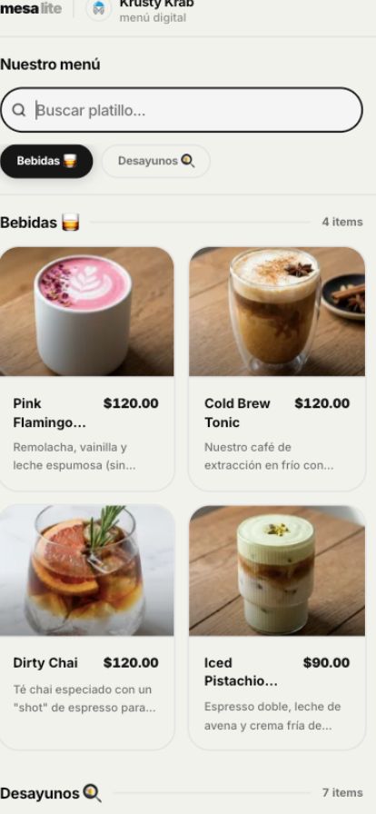 Live menu